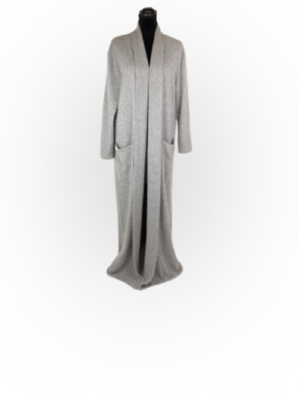Arlotta 100% Cashmere Long Maxi Duster Robe Grey Women’s Size M/L Soft Luxurious - Picture 14 of 16